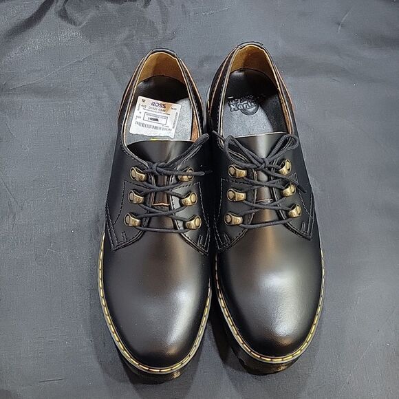 BRAND NEW DR MARTENS LEONA LOW BLACK VINTAGE SMOOTH HEELED SHOES - Picture 4 of 16